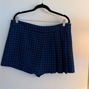 Zara Blue and Black Houndstooth Skort